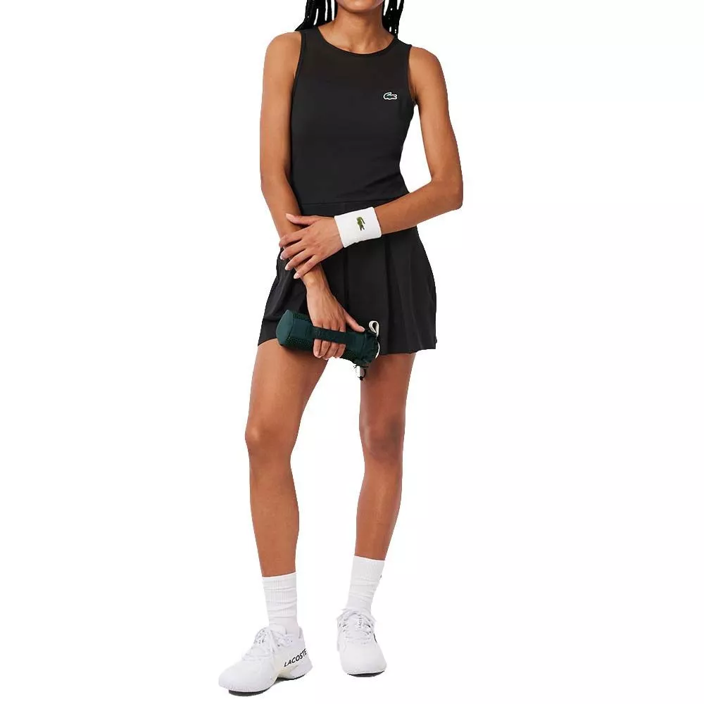 Lacoste Tennis Plisseekleid Stretch Schwarz