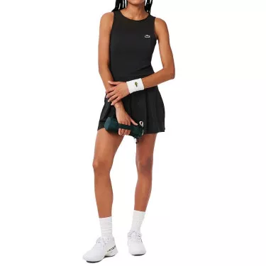Lacoste Tennis Plisseekleid Stretch Schwarz