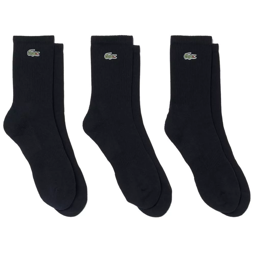 Lacoste Sport Long Socken Schwarz 3er-Pack