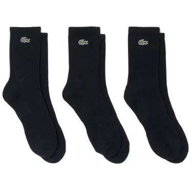 Lacoste Sport Long Socken Schwarz 3er-Pack