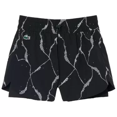 Lacoste Tennis Tennisshorts Reflektierender Druck Damen Schwarz