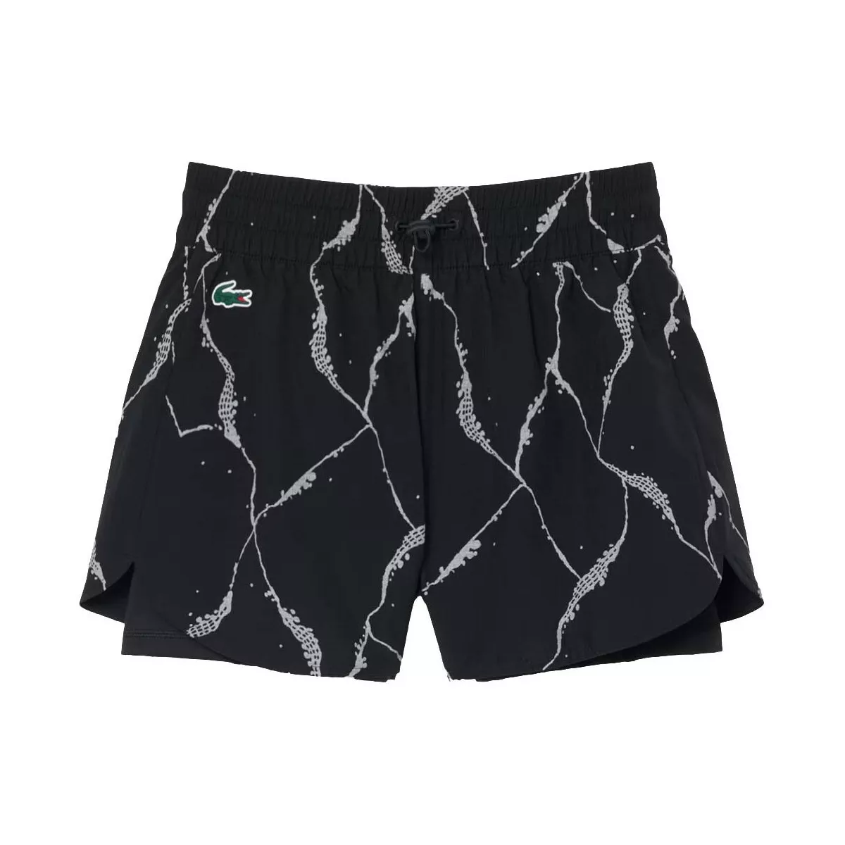Lacoste Tennis Tennisshorts Reflektierender Druck Damen Schwarz