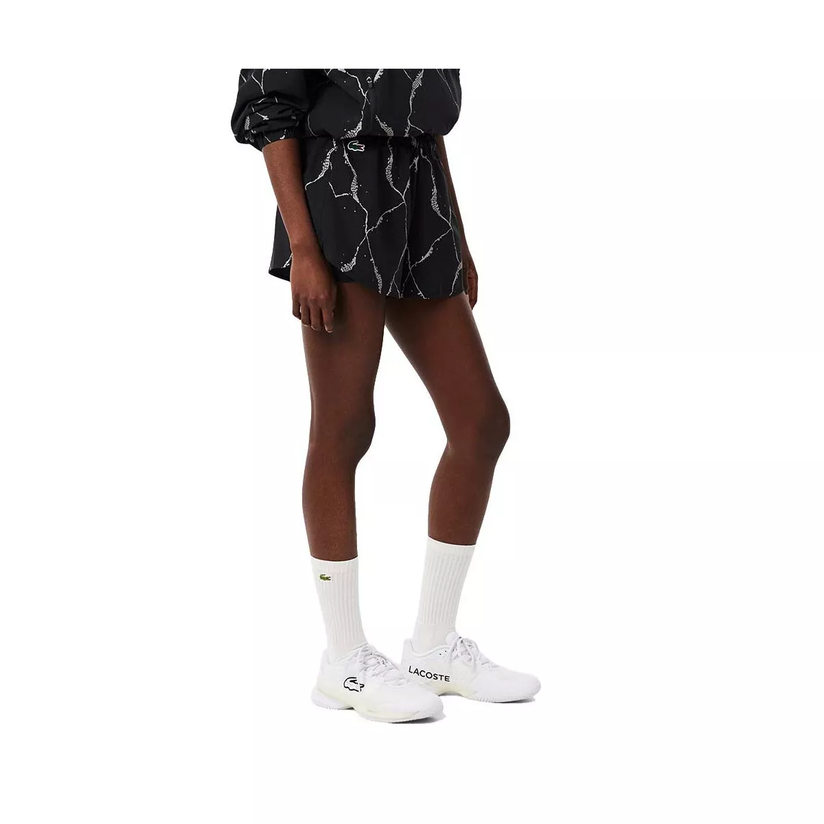 Lacoste Tennis Tennisshorts Reflektierender Druck Damen Schwarz