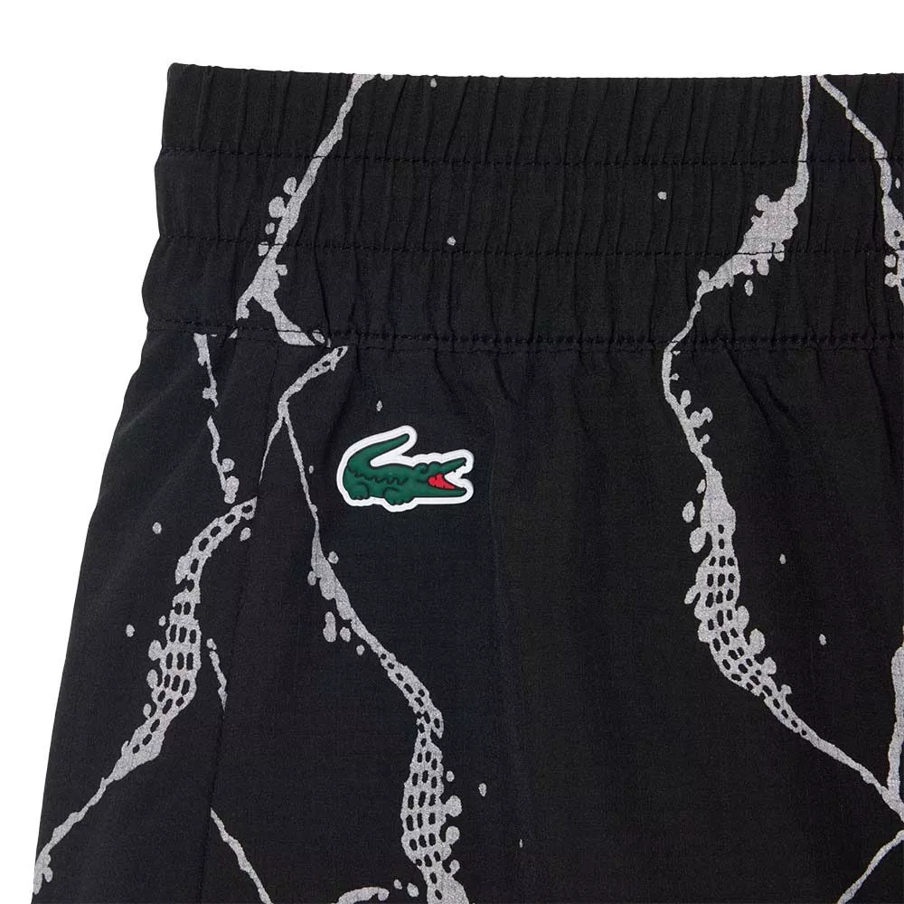 Lacoste Tennis Tennisshorts Reflektierender Druck Damen Schwarz