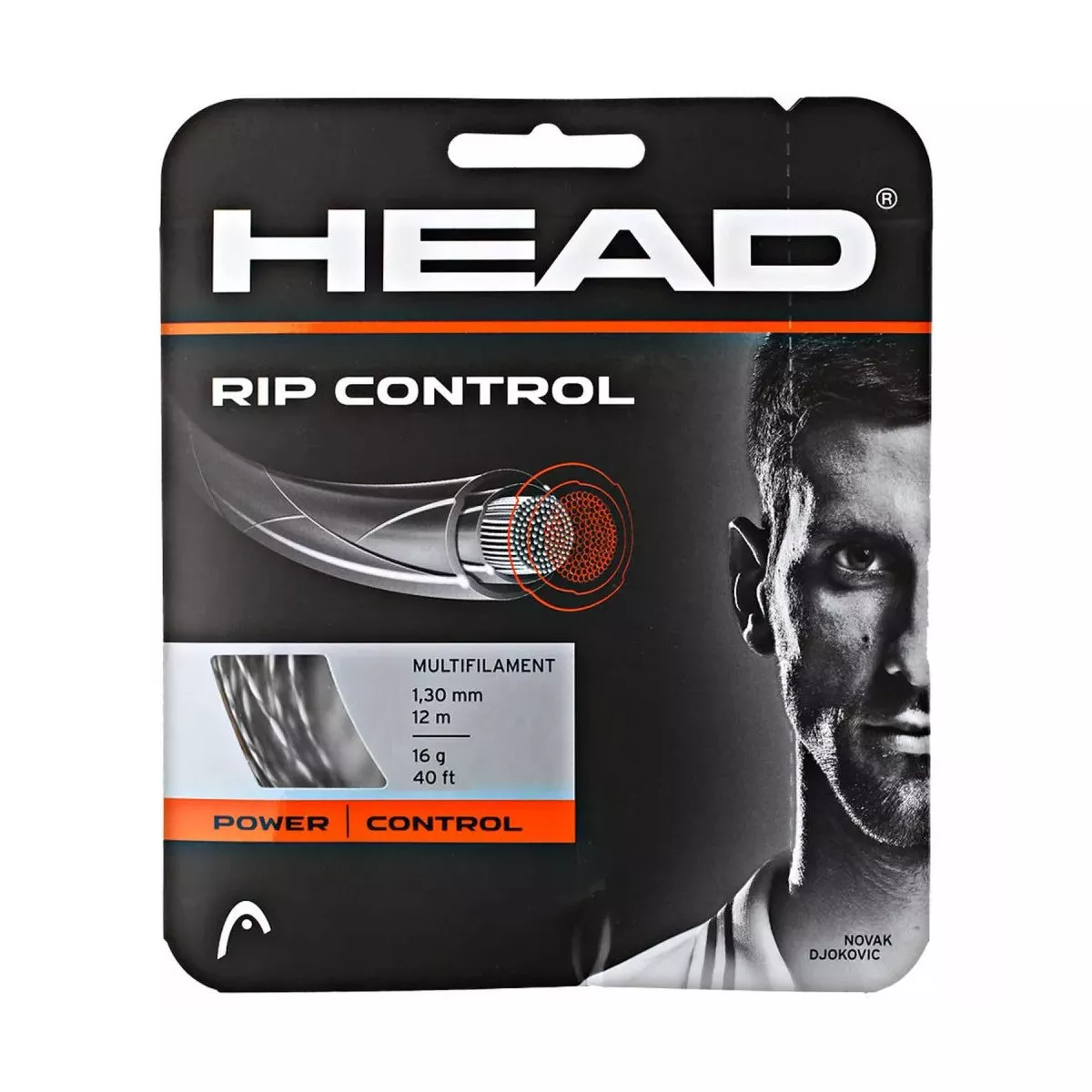 Head RIP Control Schwarz Tennissaite 12 m