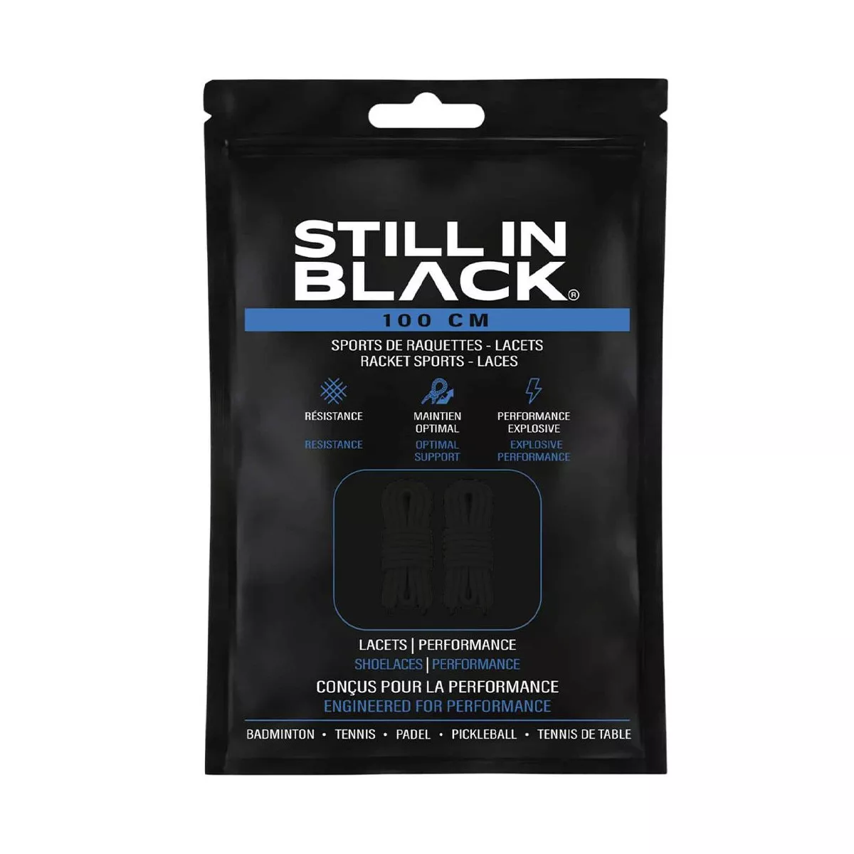 Still In Black Schn&uuml;rsenkel 100 cm Schwarz