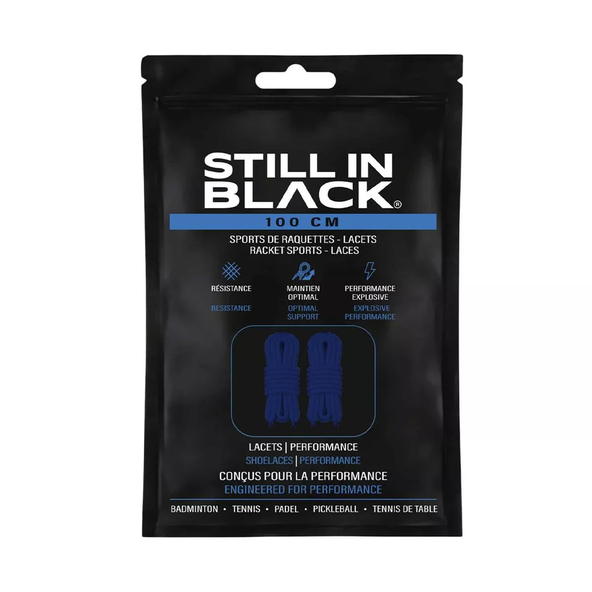 Still In Black Schn&uuml;rsenkel 100 cm Blau
