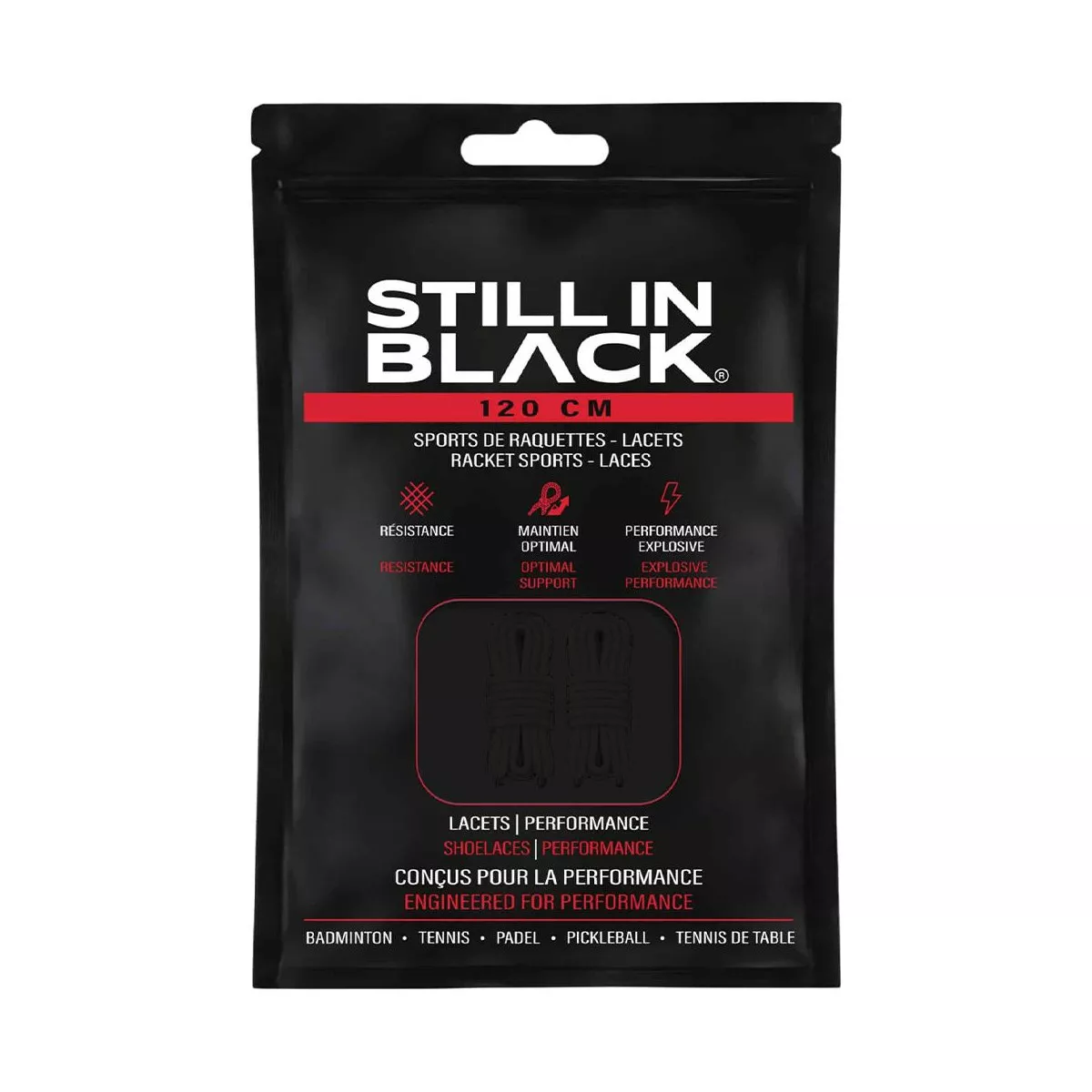Still In Black Schn&uuml;rsenkel 120 cm Schwarz