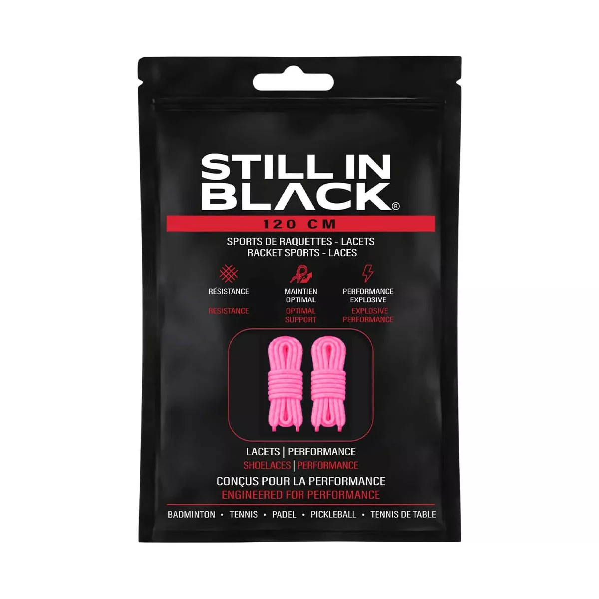 Still In Black Schn&uuml;rsenkel 120 cm Rosa