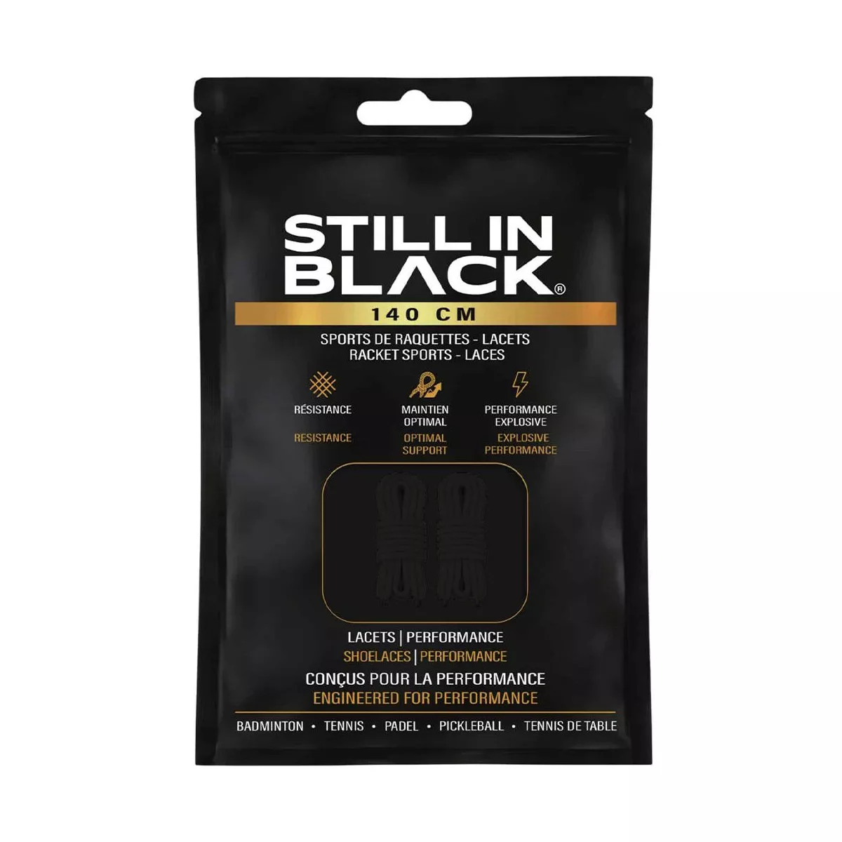 Still In Black Schn&uuml;rsenkel 140 cm Schwarz