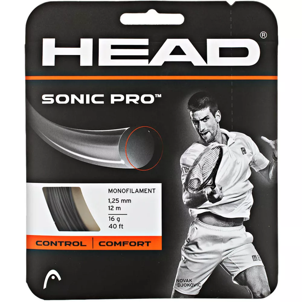 Head Sonic Pro Black Tennissaite 12 m